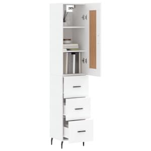 vidaXL Ντουλάπι Λευκό 34,5 x 34 x 180 εκ. από Επεξεργασμένο Ξύλο