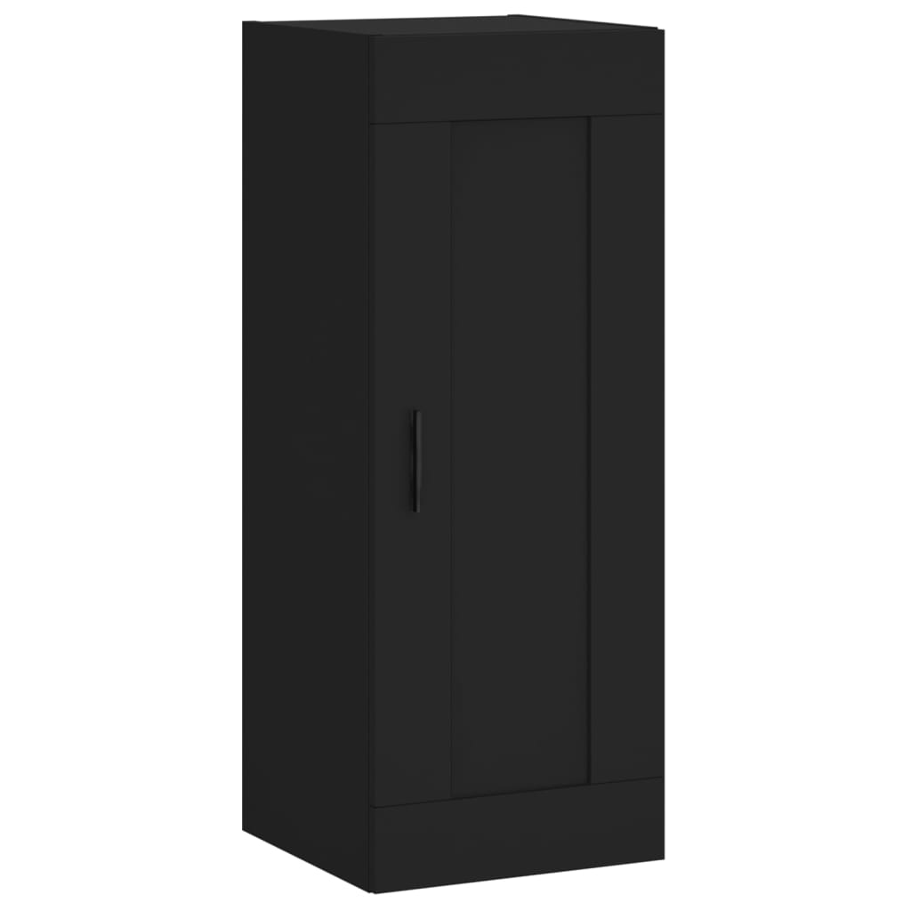 Vysoká skrinka čierna 34,5x34x180 cm spracované drevo
