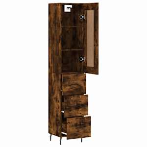 Skříň highboard kouřový dub 34,5 x 34 x 180 cm kompozitní dřevo - obrázek 3