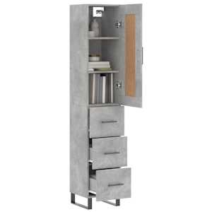 Skříň highboard betonově šedá 34,5x34x180 cm kompozitní dřevo - obrázek 3