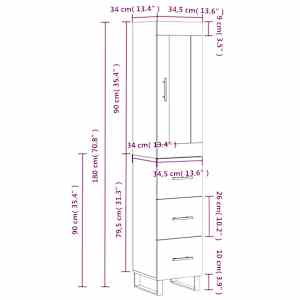 Skříň highboard betonově šedá 34,5x34x180 cm kompozitní dřevo - obrázek 14