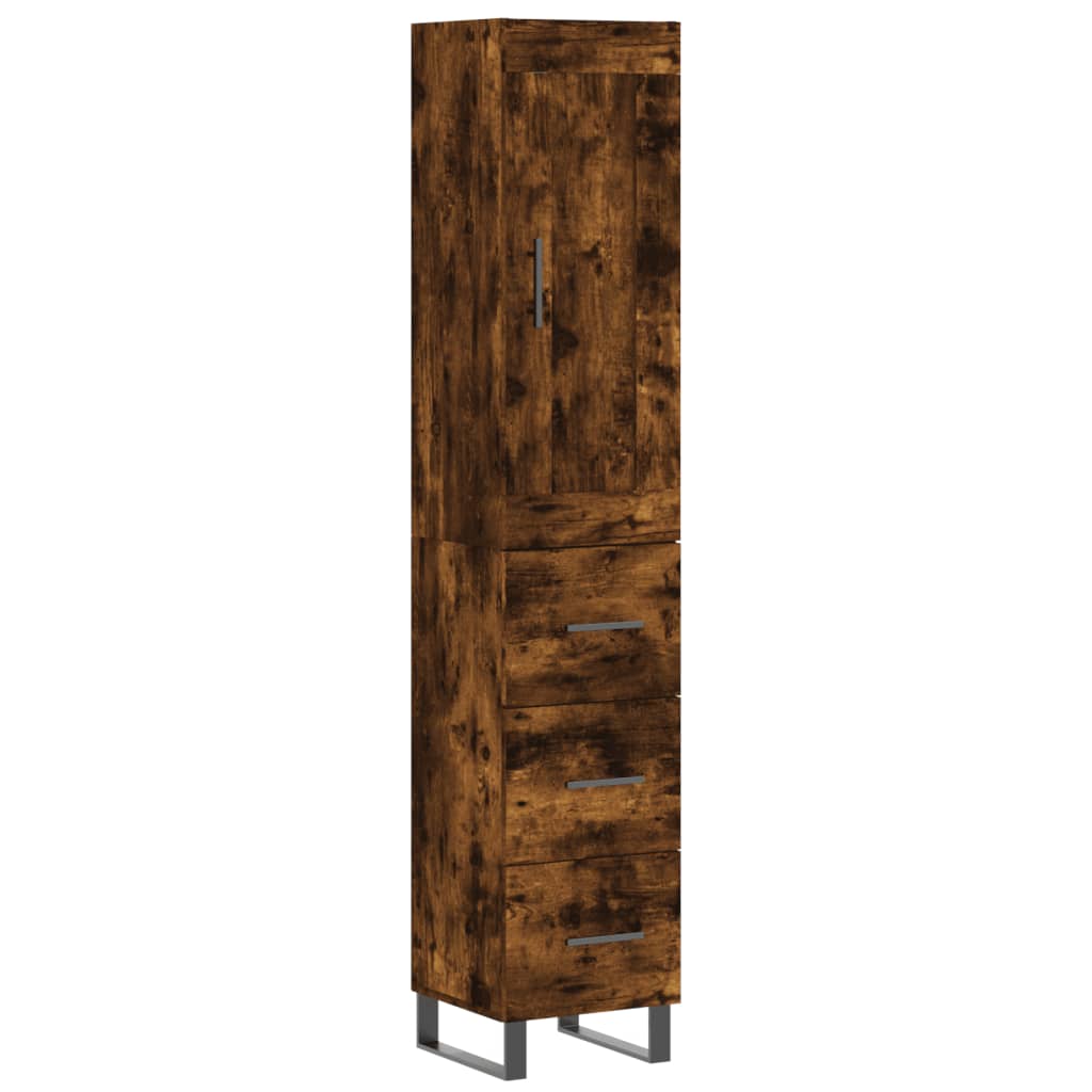 vidaXL Skříň highboard kouřový dub 34,5 x 34 x 180 cm kompozitní dřevo