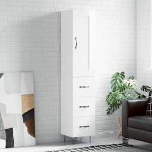 Skříň highboard bílá s vysokým leskem 34,5x34x180 cm kompozit
