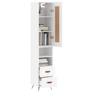 Skříň highboard bílá 34,5 x 34 x 180 cm kompozitní dřevo - obrázek 3