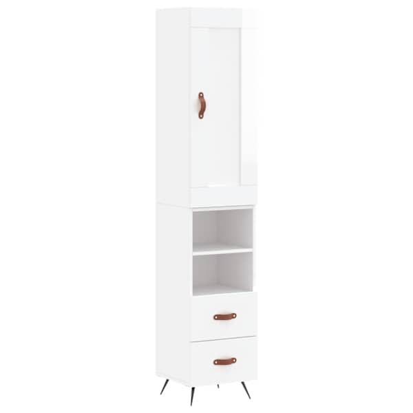 vidaXL k&otilde;rge kapp, k&otilde;rgl&auml;ikega valge, 34,5x34x180 cm, tehispuit