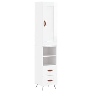 Skříň highboard bílá s vysokým leskem 34,5x34x180 cm kompozit - obrázek 2