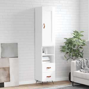 Skříň highboard bílá s vysokým leskem 34,5x34x180 cm kompozit - obrázek 1
