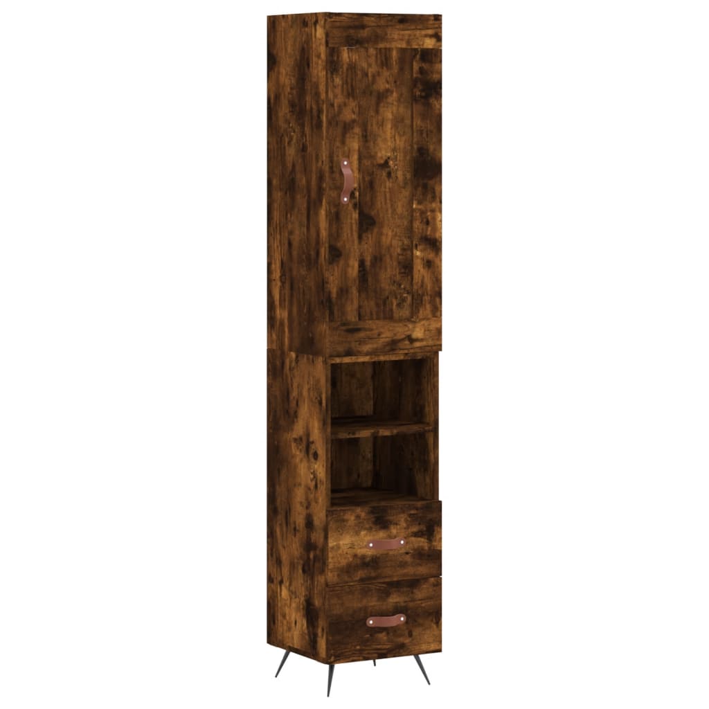 Thumbnail - vidaXL Highboard Räuchereiche 34,5x34x180 cm Holzwerkstoff
