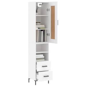 Skříň highboard bílá 34,5 x 34 x 180 cm kompozitní dřevo - obrázek 3