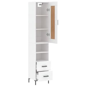 Skříň highboard bílá 34,5 x 34 x 180 cm kompozitní dřevo - obrázek 4
