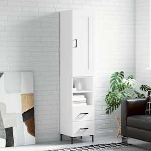 Skříň highboard bílá 34,5 x 34 x 180 cm kompozitní dřevo - obrázek 1