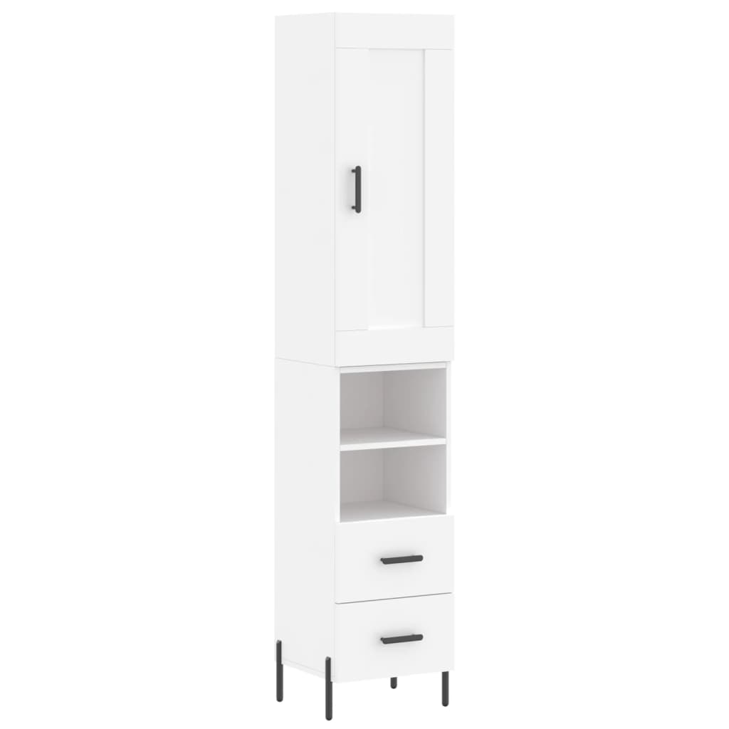 vidaXL Skříň highboard bílá 34,5 x 34 x 180 cm kompozitní dřevo