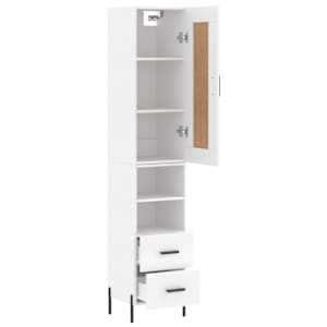 Skříň highboard bílá 34,5 x 34 x 180 cm kompozitní dřevo - obrázek 4