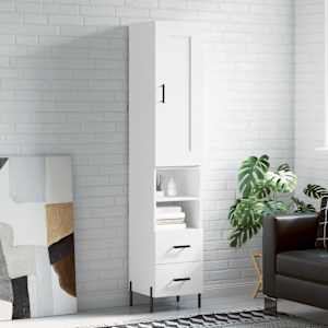 Skříň highboard bílá 34,5 x 34 x 180 cm kompozitní dřevo - obrázek 1