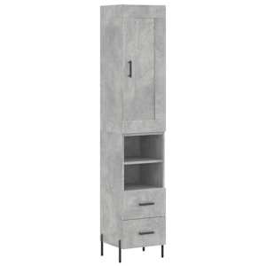 Skříň highboard betonově šedá 34,5x34x180 cm kompozitní dřevo - obrázek 2