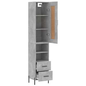 Skříň highboard betonově šedá 34,5x34x180 cm kompozitní dřevo - obrázek 4