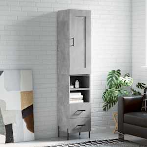 Skříň highboard betonově šedá 34,5x34x180 cm kompozitní dřevo - obrázek 1