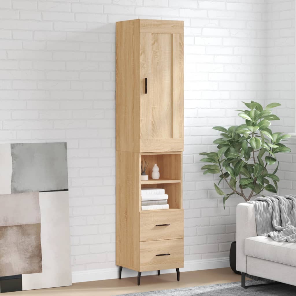 vidaXL Dulap înalt, stejar sonoma, 34,5x34x180 cm, lemn prelucrat