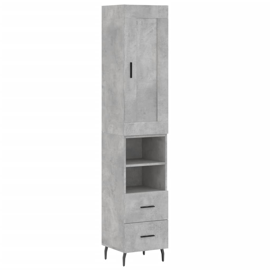 vidaXL Skříň highboard betonově šedá 34,5x34x180 cm kompozitní dřevo