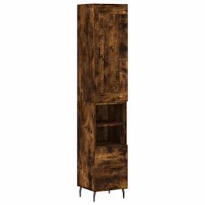 Skříň highboard kouřový dub 34,5 x 34 x 180 cm kompozitní dřevo - obrázek 2