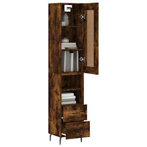 Skříň highboard kouřový dub 34,5 x 34 x 180 cm kompozitní dřevo - obrázek 3