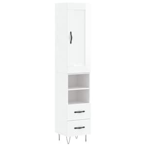 Skříň highboard bílá s vysokým leskem 34,5x34x180 cm kompozit - obrázek 2