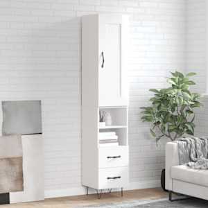 Skříň highboard bílá s vysokým leskem 34,5x34x180 cm kompozit