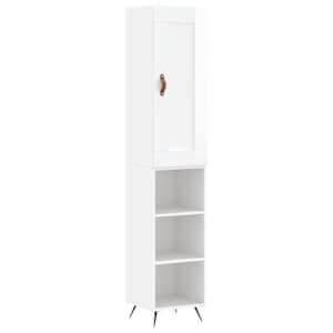 Skříň highboard bílá s vysokým leskem 34,5x34x180 cm kompozit - obrázek 2