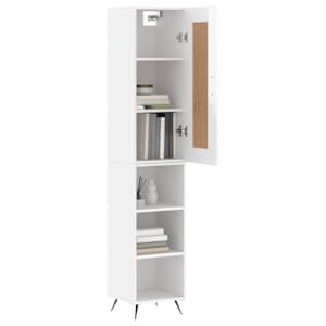 Skříň highboard bílá s vysokým leskem 34,5x34x180 cm kompozit - obrázek 3
