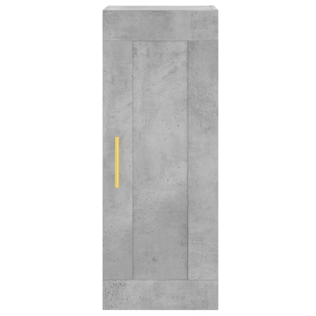 Dulap înalt, gri beton, 34,5x34x180 cm, lemn prelucrat