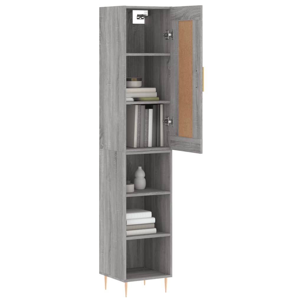 vidaXL Highboard Grau Sonoma 34,5x34x180 cm Holzwerkstoff