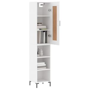 Skříň highboard bílá 34,5 x 34 x 180 cm kompozitní dřevo - obrázek 3