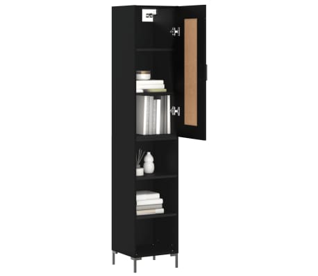 vidaXL skab 34,5x34x180 cm konstrueret tr&aelig; sort