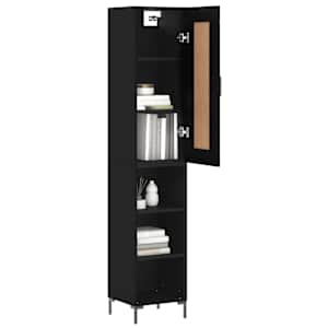 Skříň highboard černá 34,5 x 34 x 180 cm kompozitní dřevo - obrázek 3