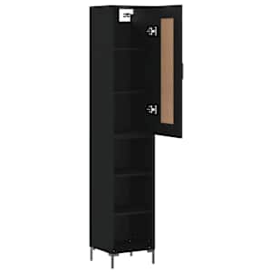 Skříň highboard černá 34,5 x 34 x 180 cm kompozitní dřevo - obrázek 4