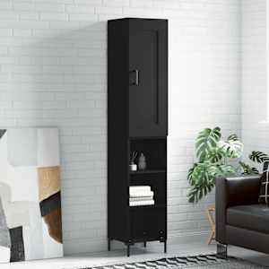 Skříň highboard černá 34,5 x 34 x 180 cm kompozitní dřevo - obrázek 1