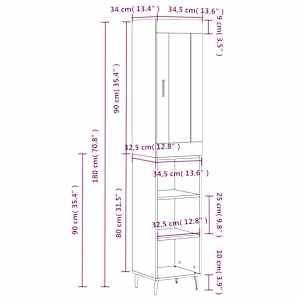 Skříň highboard betonově šedá 34,5x34x180 cm kompozitní dřevo - obrázek 13