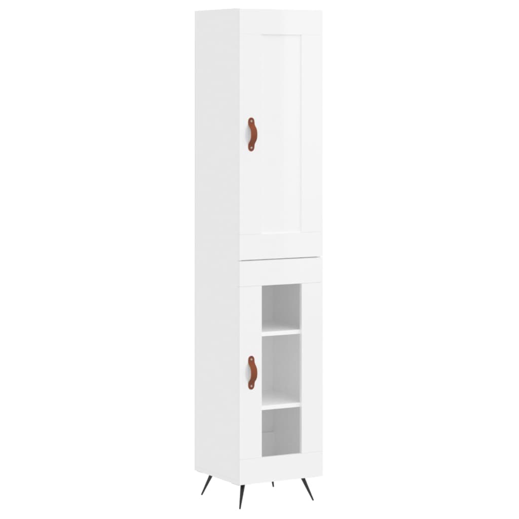 vidaXL Skříň highboard bílá s vysokým leskem 34,5x34x180 cm kompozit