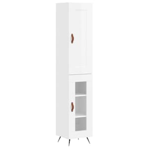 Skříň highboard bílá s vysokým leskem 34,5x34x180 cm kompozit - obrázek 2