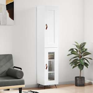Skříň highboard bílá s vysokým leskem 34,5x34x180 cm kompozit - obrázek 1