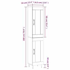 Skříň highboard bílá 34,5 x 34 x 180 cm kompozitní dřevo - obrázek 13
