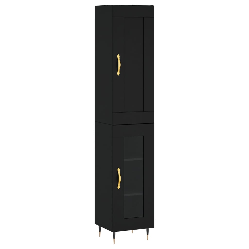 vidaXL Skříň highboard černá 34,5 x 34 x 180 cm kompozitní dřevo