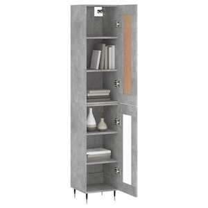 Skříň highboard betonově šedá 34,5x34x180 cm kompozitní dřevo - obrázek 3
