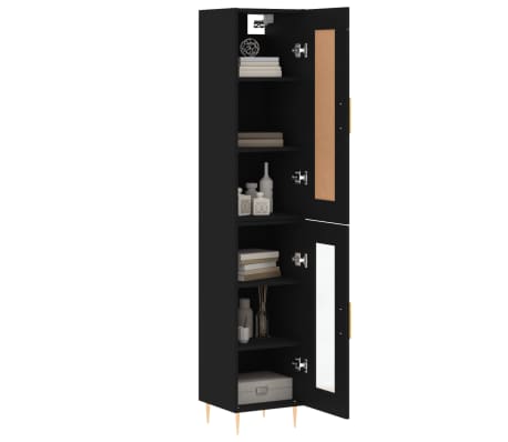 vidaXL Ντουλάπι Μαύρο 34,5 x 34 x 180 εκ. από Επεξεργασμένο Ξύλο