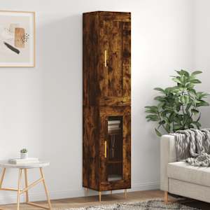 Skříň highboard kouřový dub 34,5 x 34 x 180 cm kompozitní dřevo