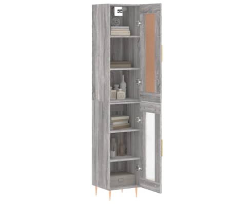 vidaXL Highboard Grau Sonoma 34,5x34x180 cm Holzwerkstoff