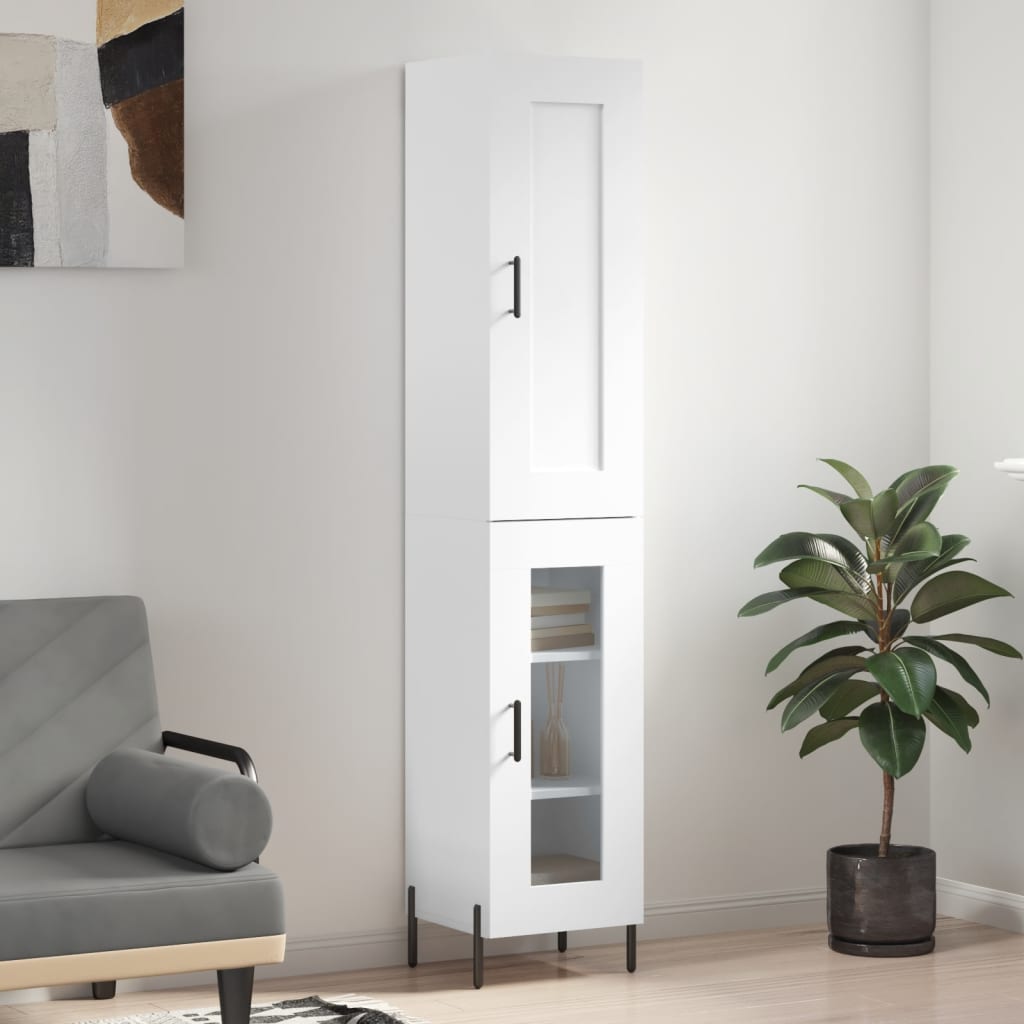 Skříň highboard bílá 34,5 x 34 x 180 cm kompozitní dřevo