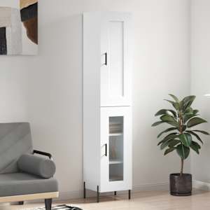Skříň highboard bílá 34,5 x 34 x 180 cm kompozitní dřevo - obrázek 1