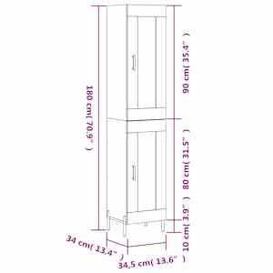 Skříň highboard dub sonoma 34,5 x 34 x 180 cm kompozitní dřevo - obrázek 13