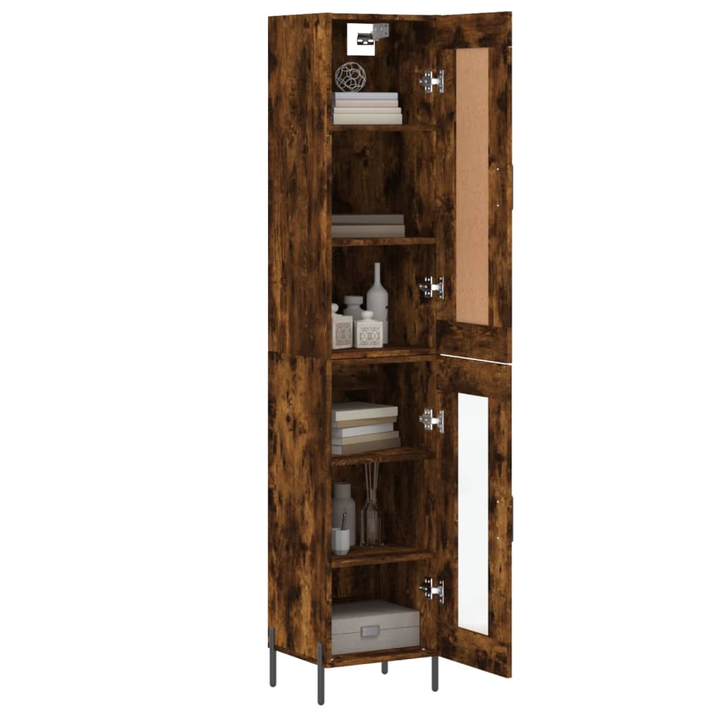 vidaXL Highboard Räuchereiche 34,5x34x180 cm Holzwerkstoff